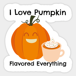 I Love Pumkin Spice Everything – Autumn and Fall, Festive Design Sticker